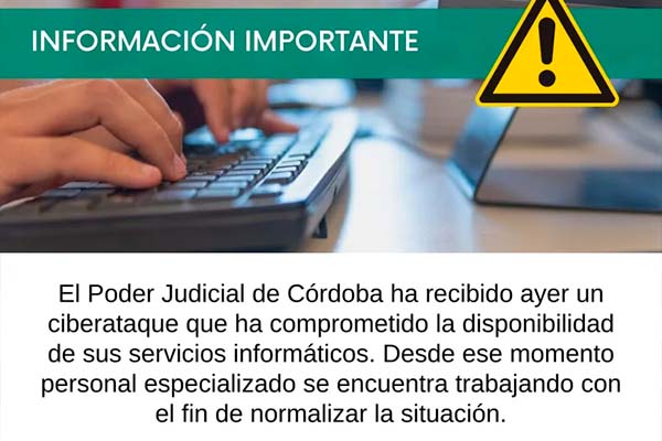 El Poder Judicial de Córdoba sufrió un ataque informático grave